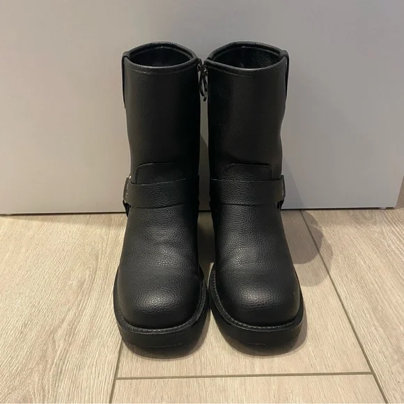 AquaDiva Leather Motorcycle Zip Boots - Size 38 - Picture 2 of 3